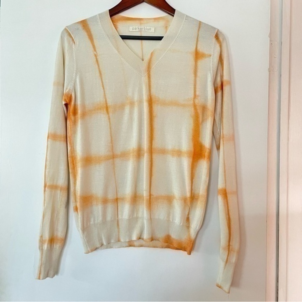 Parker Blue Cashmere women’s sweater orange size small